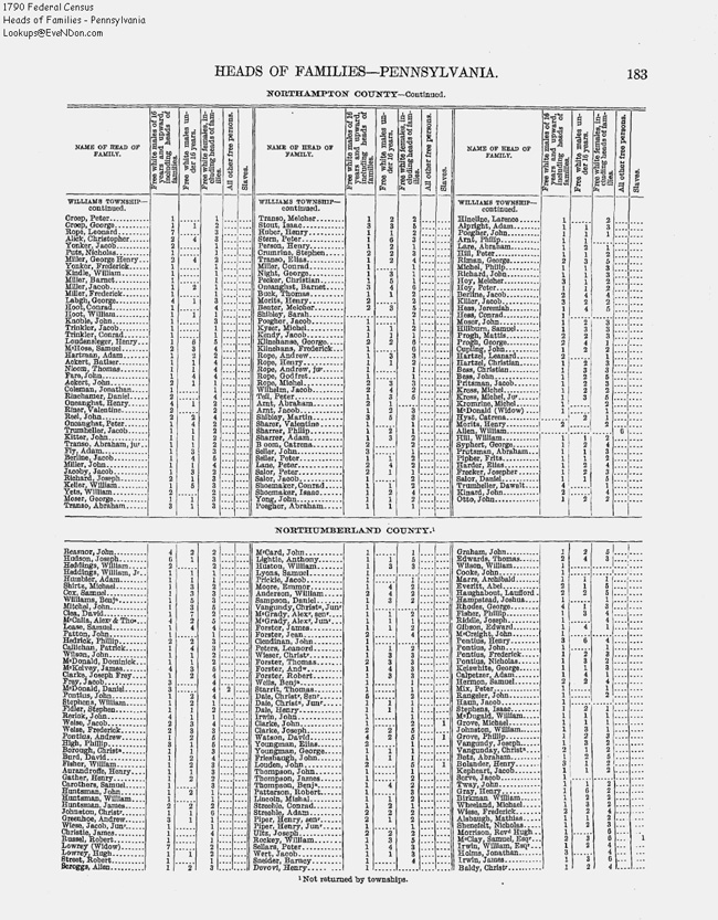 Christ. Wisser 1790 census