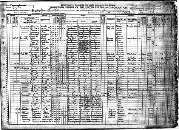 Iva Wisser 1910 census