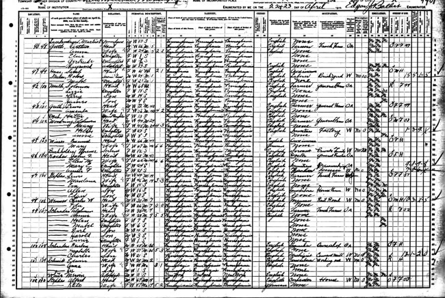 Emanuel Wisser in 1910 census